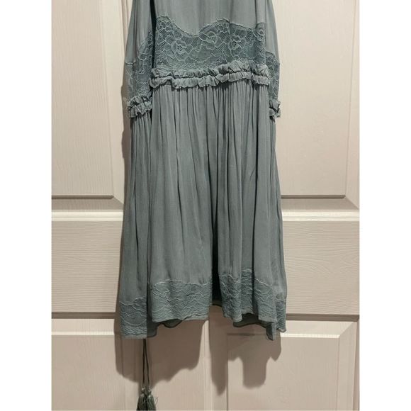 Free People Intimately Lace Inset Swing Dress W/Adjustable Waist String Size M - Picture 3 of 12